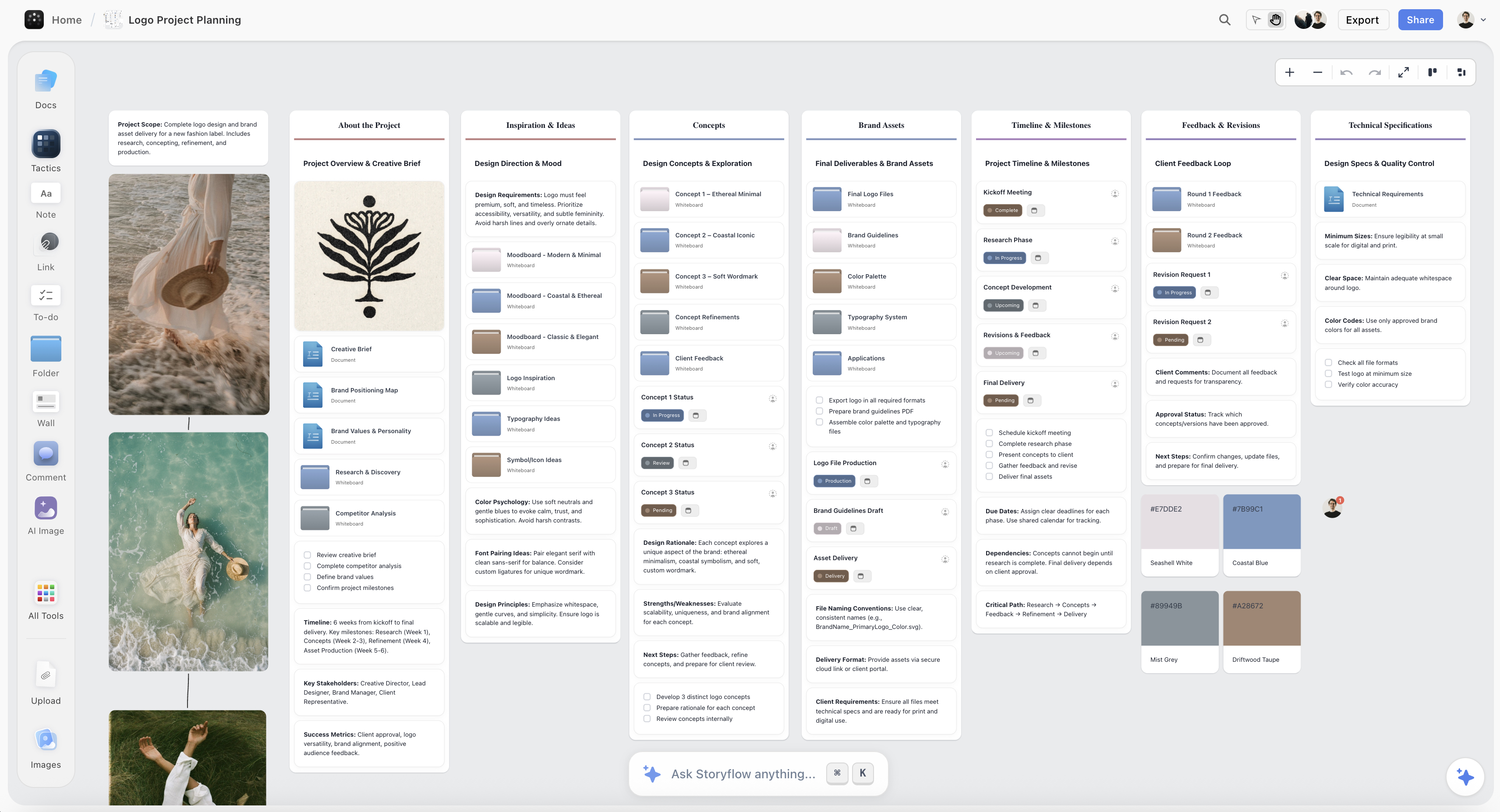Logo planning in Storyflow